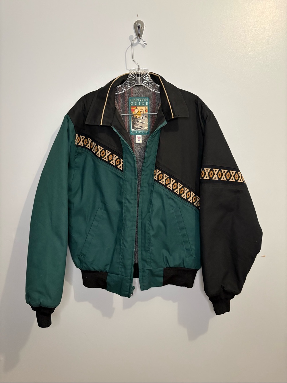Vintage Canyon Guide Blanket Lined Western Bomber Jacket Outerwear Men’s Medium